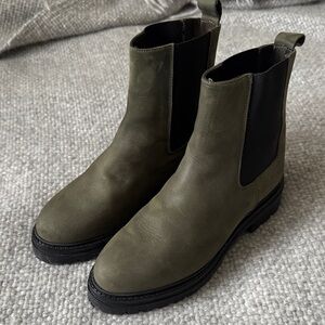Jenni Kayne Olive Green Lug Chelsea Boots